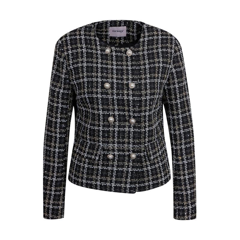 Černé dámské vzorované sako