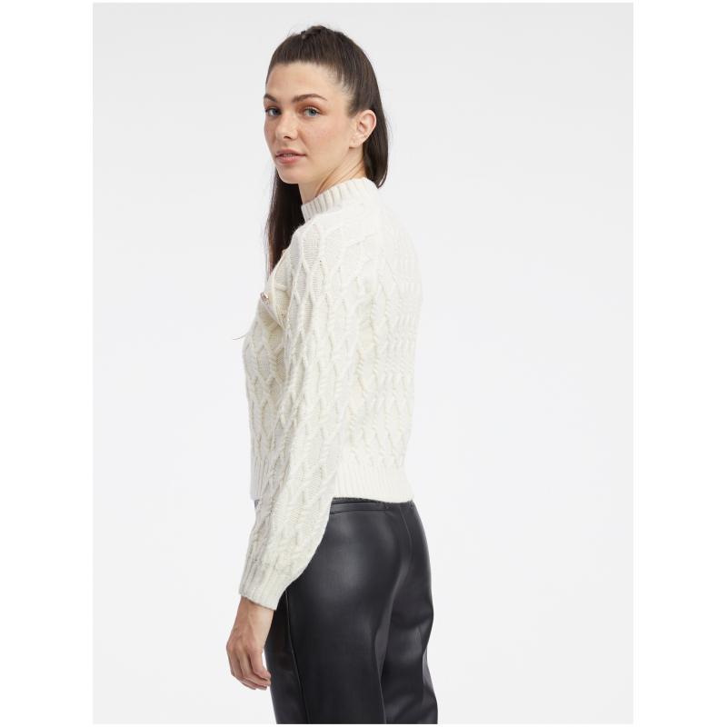 Krémszínű női pulóver