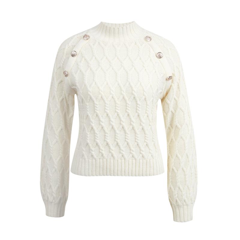 Krémszínű női pulóver