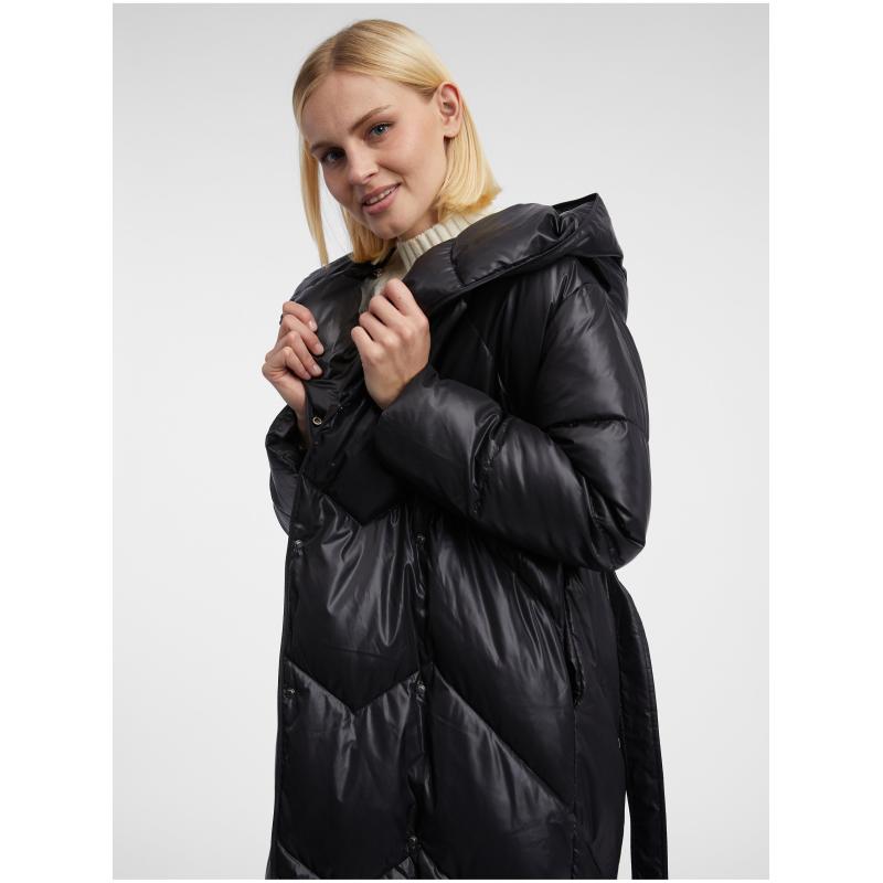 Fekete női pehelykabát