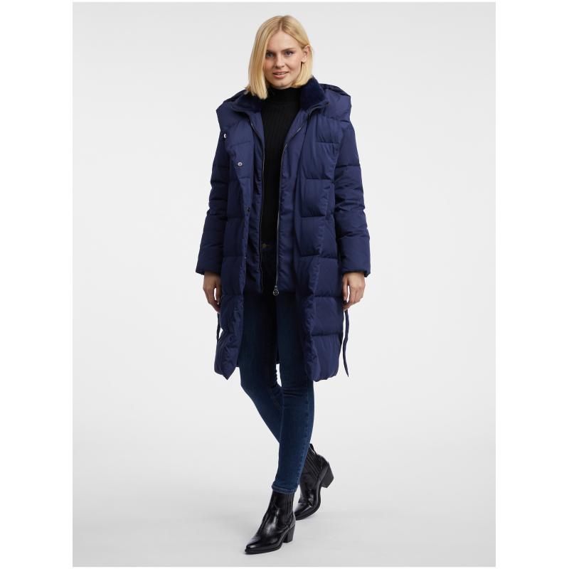 Sötétkék női pehelykabát