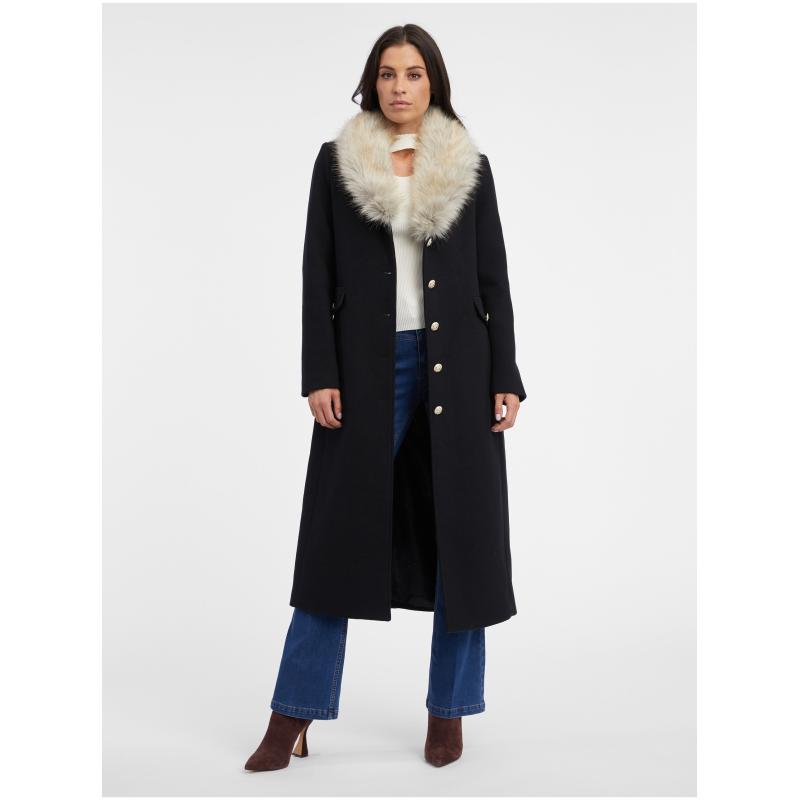 Fekete női gyapjúkabát