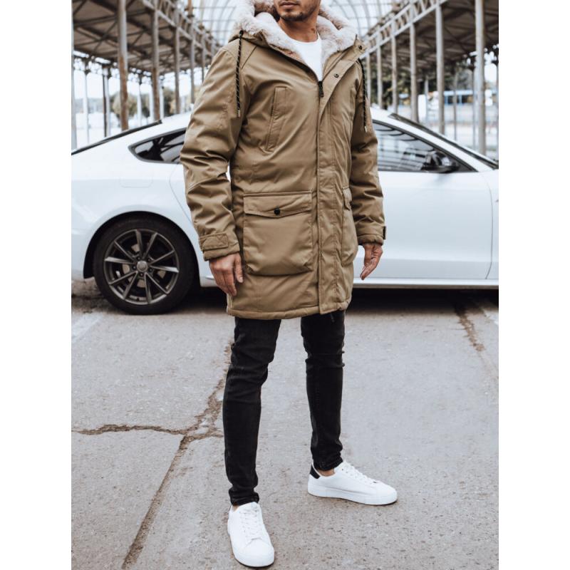 Pánská zimní bunda DISS tmavě béžová