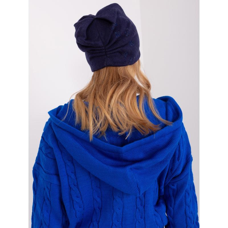 Dámska čiapka s kamienkami ACHAC tmavomodrá