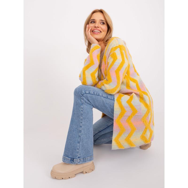 Női pulóver geometrikus mintával ACHIM sárga