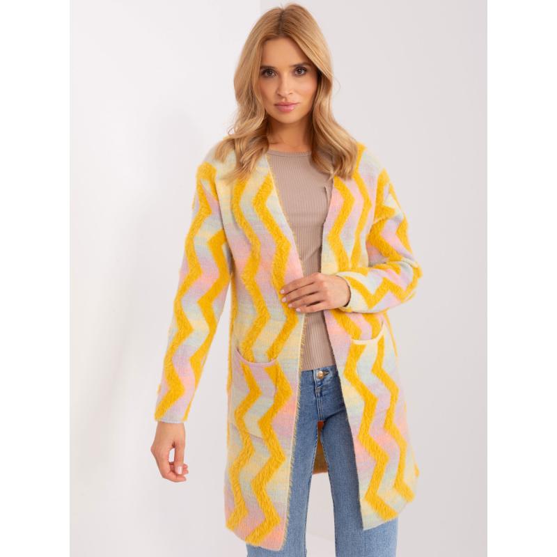 Női pulóver geometrikus mintával ACHIM sárga