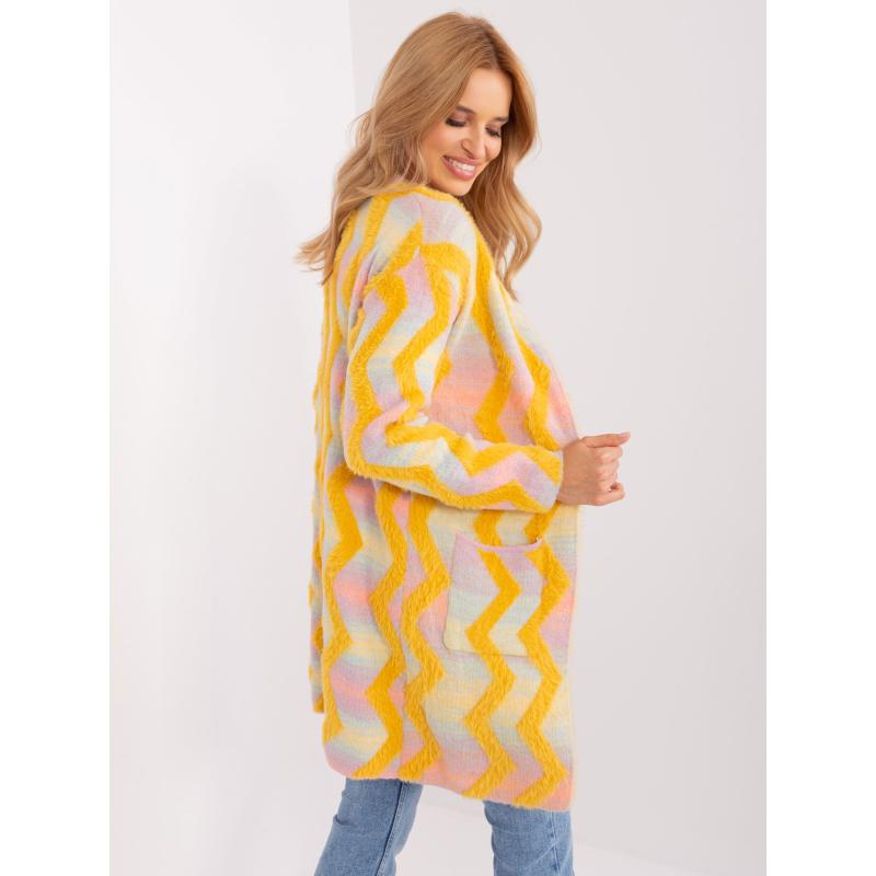 Női pulóver geometrikus mintával ACHIM sárga