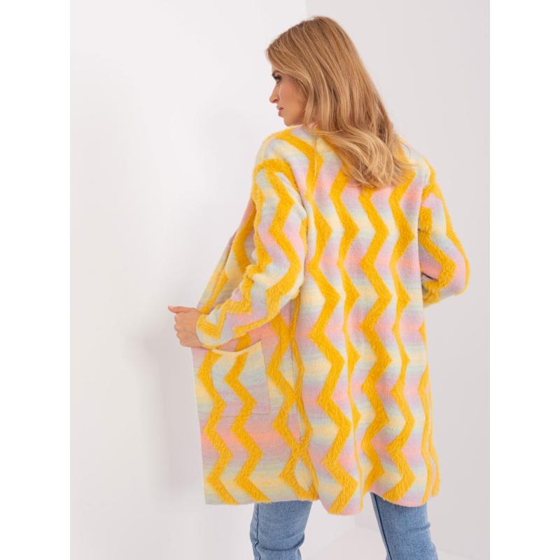 Női pulóver geometrikus mintával ACHIM sárga