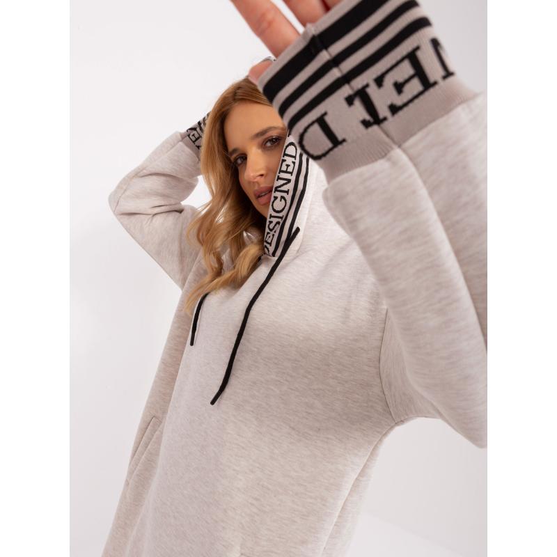 Dámské šaty s kapucí ALBEA světle béžové