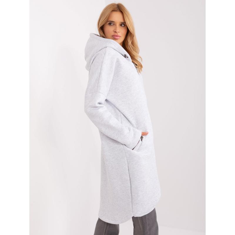 Dámská mikina na zip RUE PARIS světle šedá 