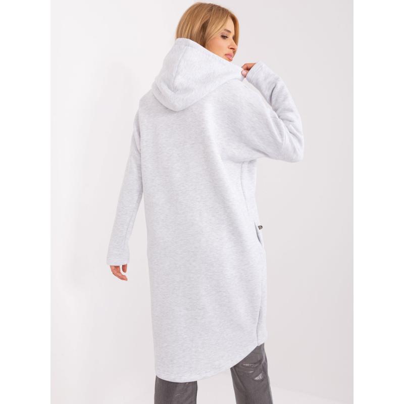 Dámská mikina na zip RUE PARIS světle šedá 