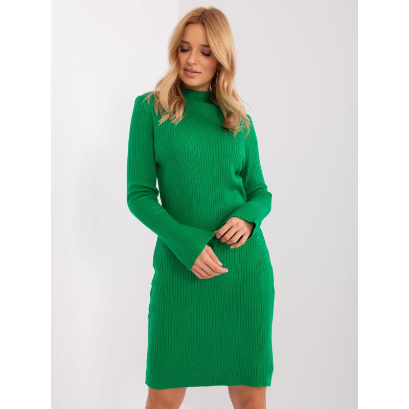 Dámské šaty se zvonovými rukávy ALFONZA zelené 