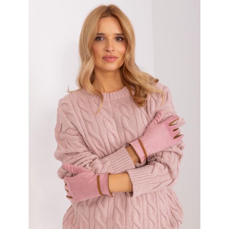 Női érintőkesztyű AMOSA világos rózsaszín