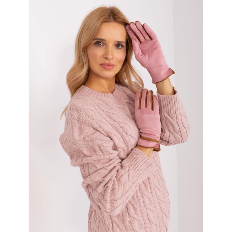 Női érintőkesztyű AMOSA világos rózsaszín