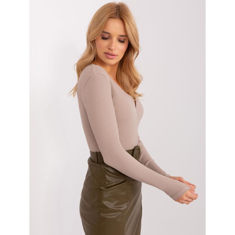 Női blúz BASIC FEEL GOOD sötét bézs színű