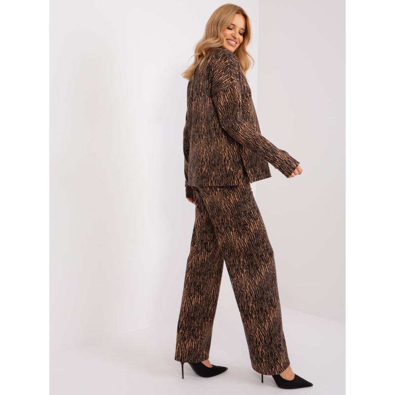 Dámská souprava pro volný čas s širokými kalhotami ANTE hnědo černá 
