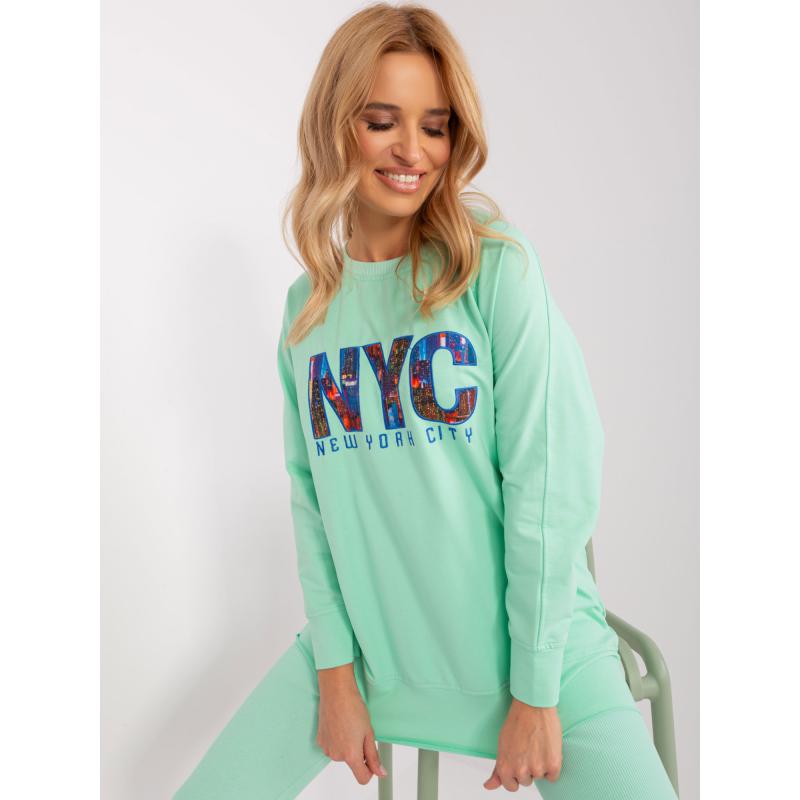 Dámský komplet s výraznou mikinou AUREL mentolový  