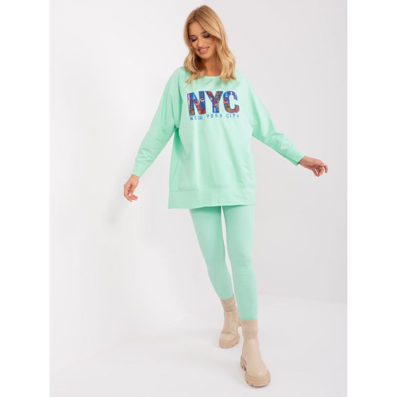Dámský komplet s výraznou mikinou AUREL mentolový  