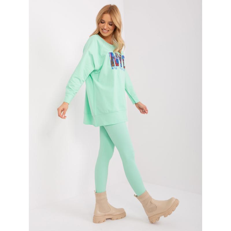 Dámský komplet s výraznou mikinou AUREL mentolový  
