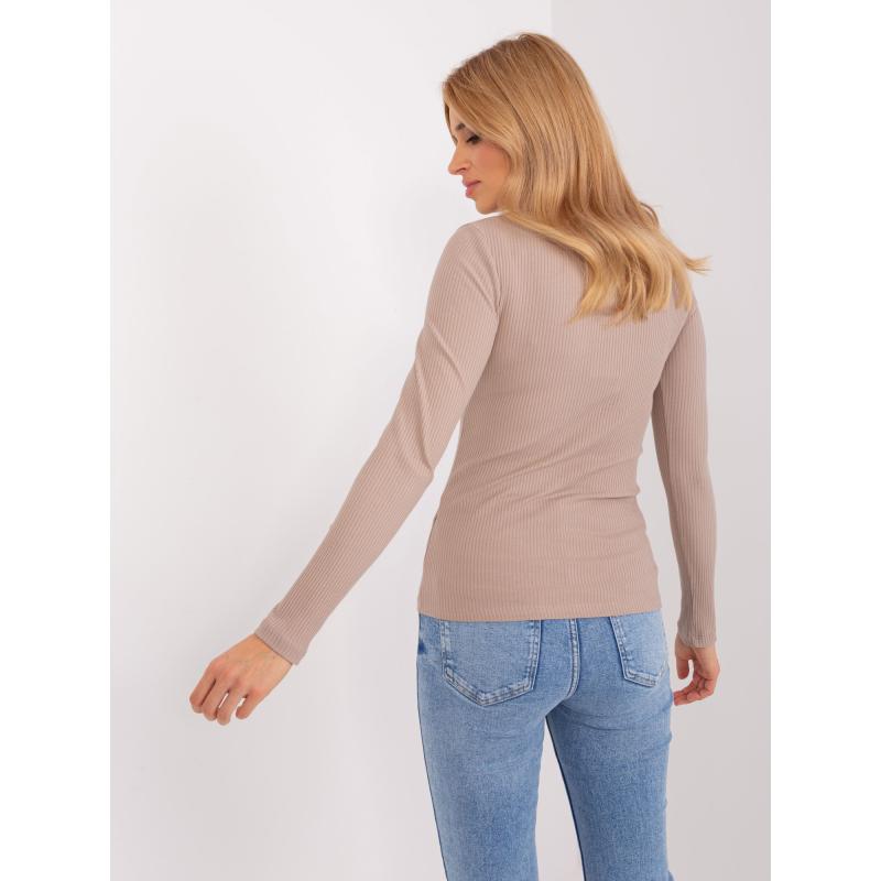 Női hosszú ujjú blúz zsebekkel BACH sötétbézs sötétbézs