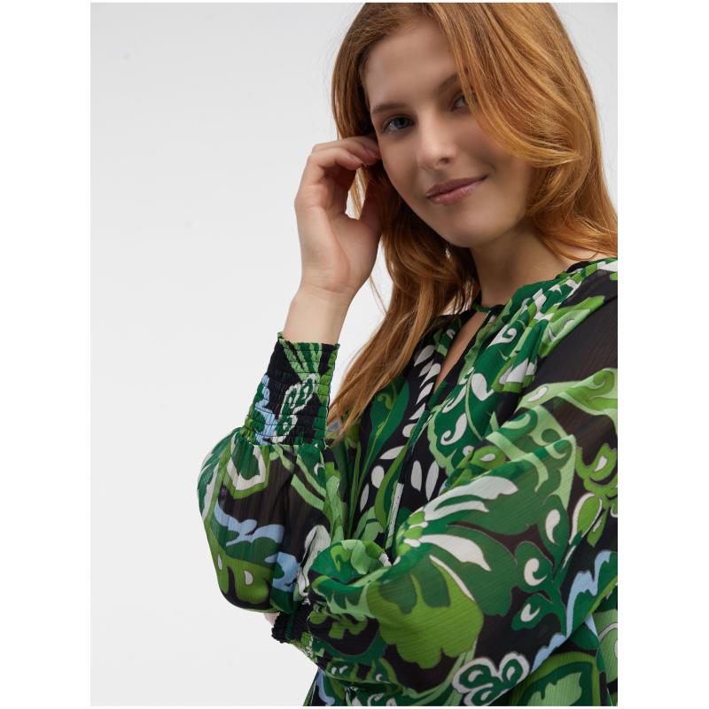 Zelená dámská vzorovaná halenka