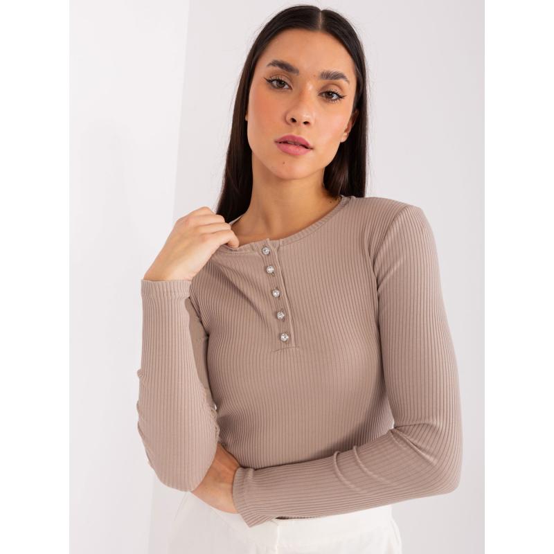 Női blúz BASIC FEEL GOOD sötétbézs színű