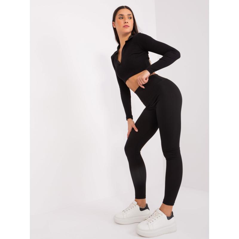 Női csíkos leggings ALAIR fekete