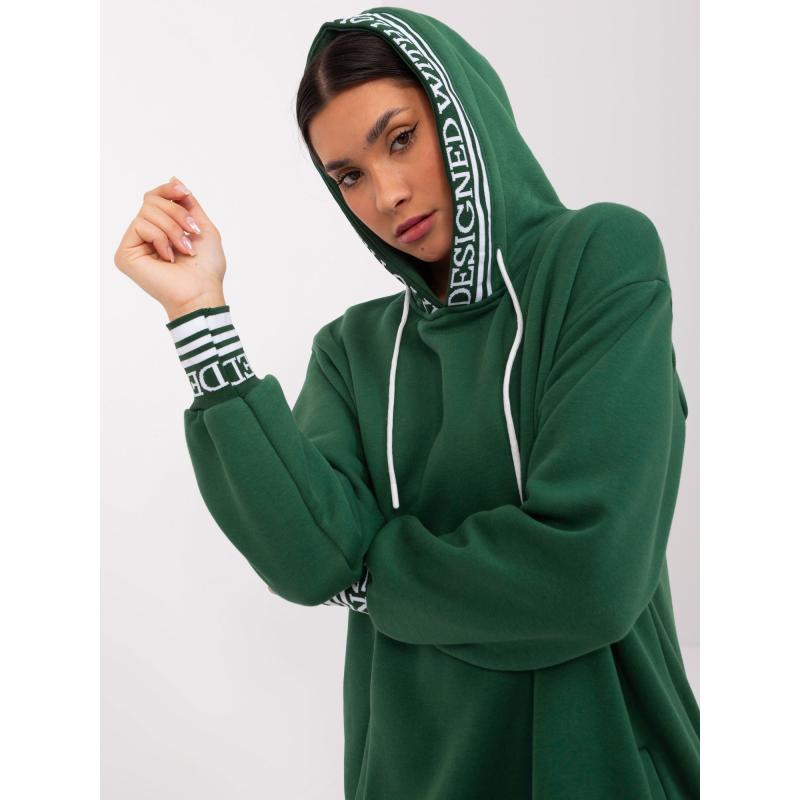 Dámské šaty s kapucí CHAYA tmavě zelené