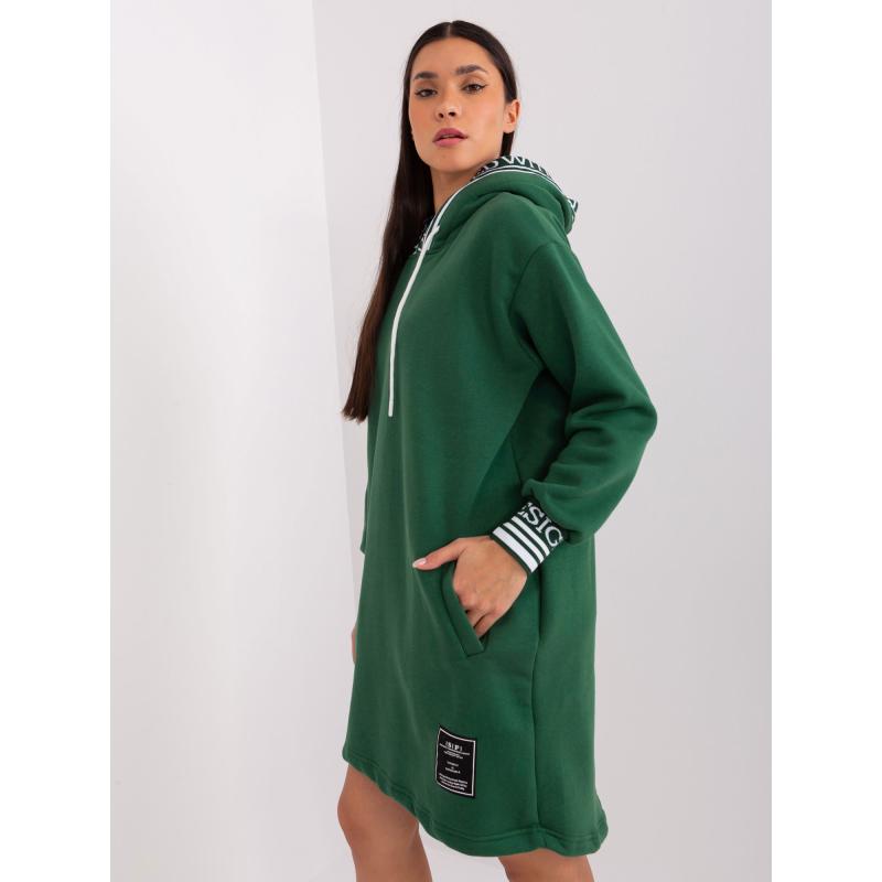 Dámské šaty s kapucí CHAYA tmavě zelené