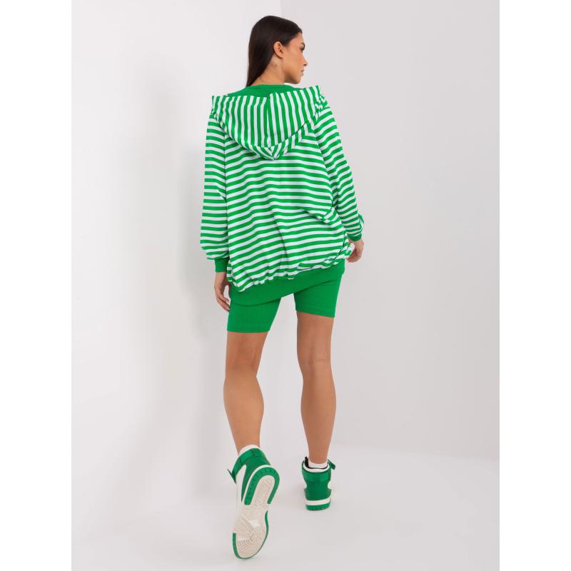 Dámska súprava s golierom HONORA zeleno-biela