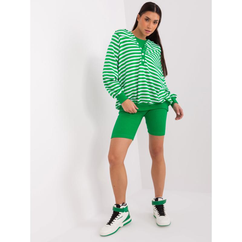 Dámska súprava s golierom HONORA zeleno-biela