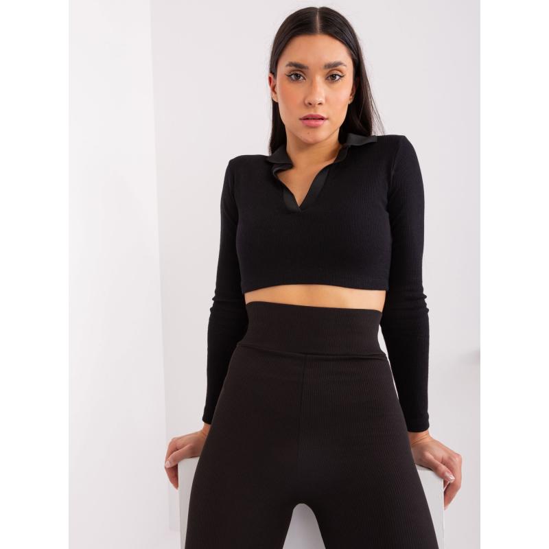 Női magas derekú leggings RUE PARIS fekete