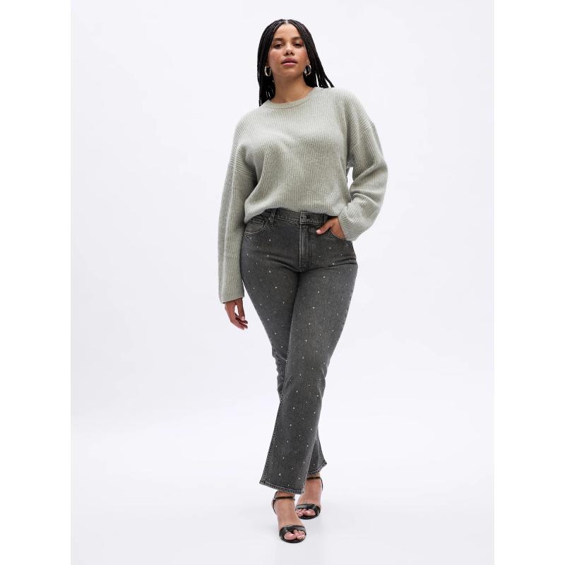 Egyenes, magasan felsőrészű farmernadrág