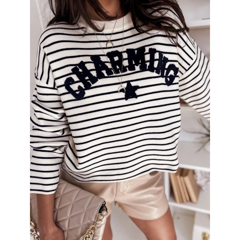 Dámský pruhovaný svetr AURORA modrý