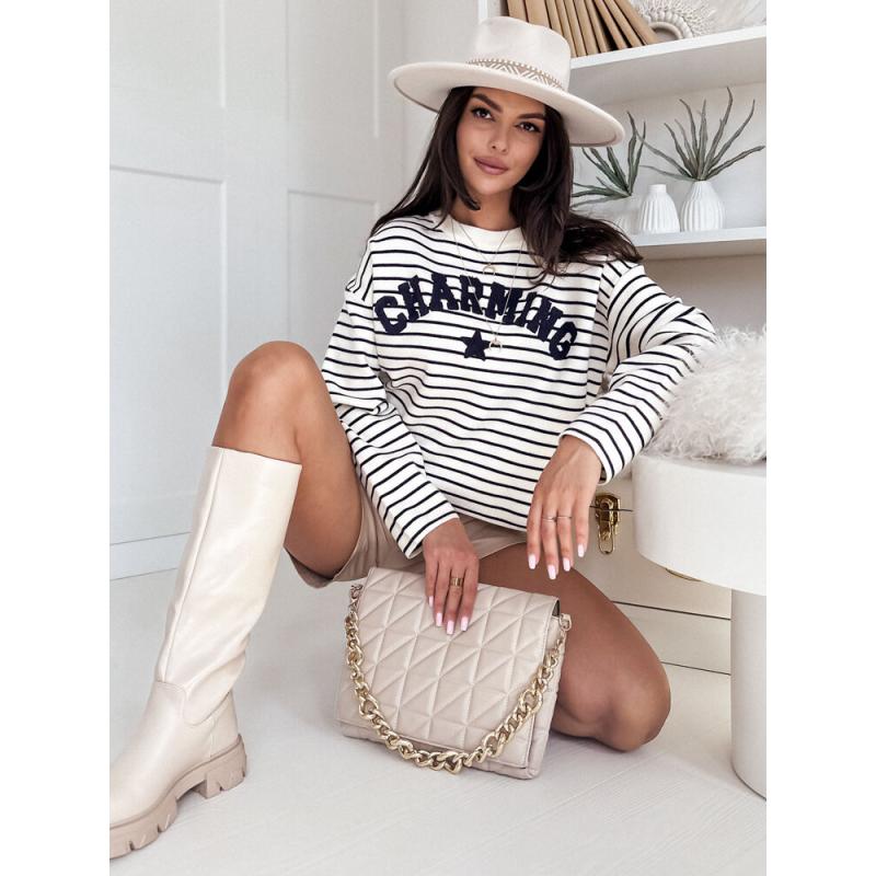 Dámský pruhovaný svetr AURORA modrý