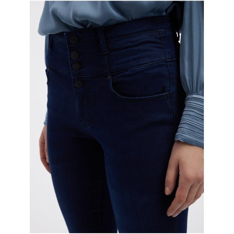 Sötétkék női skinny fit farmer