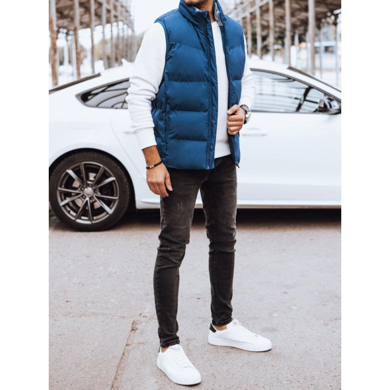 Férfi steppelt mellény LORAI kék