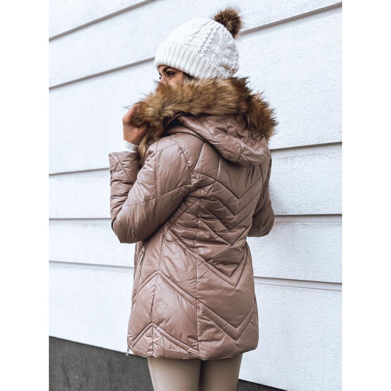 Dámska prešívaná zimná bunda SOLARIS cappuccino