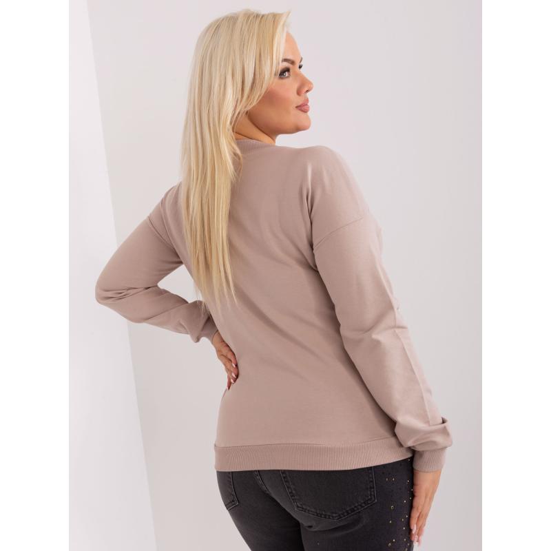 Dámská halenka s výstřihem do V plus size ALINA béžová  