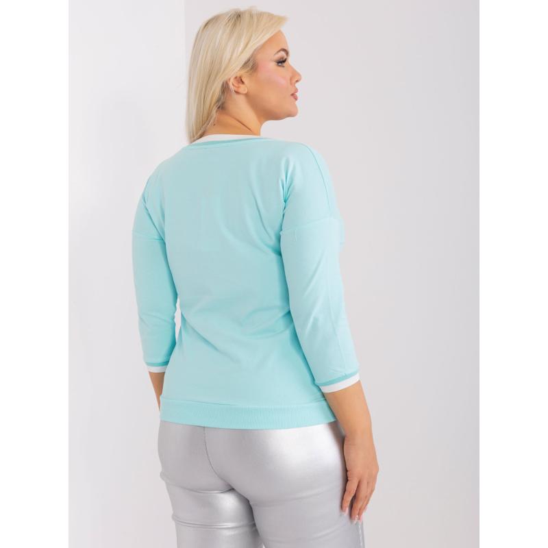 Dámská halenka s manžetami mátově plus size ALLINE zelená 