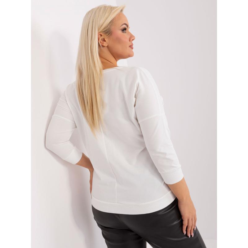 Dámská halenka s nápisem plus size DARIA ecru