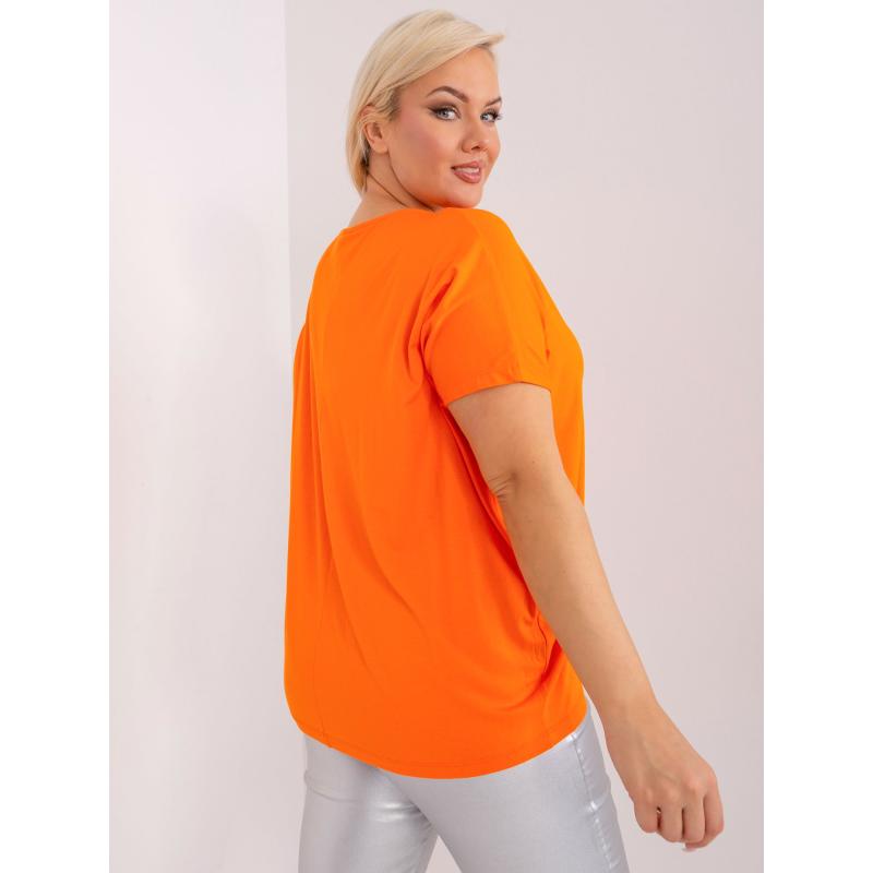 Dámská halenka s krátkým rukávem plus size MALONE oranžová  