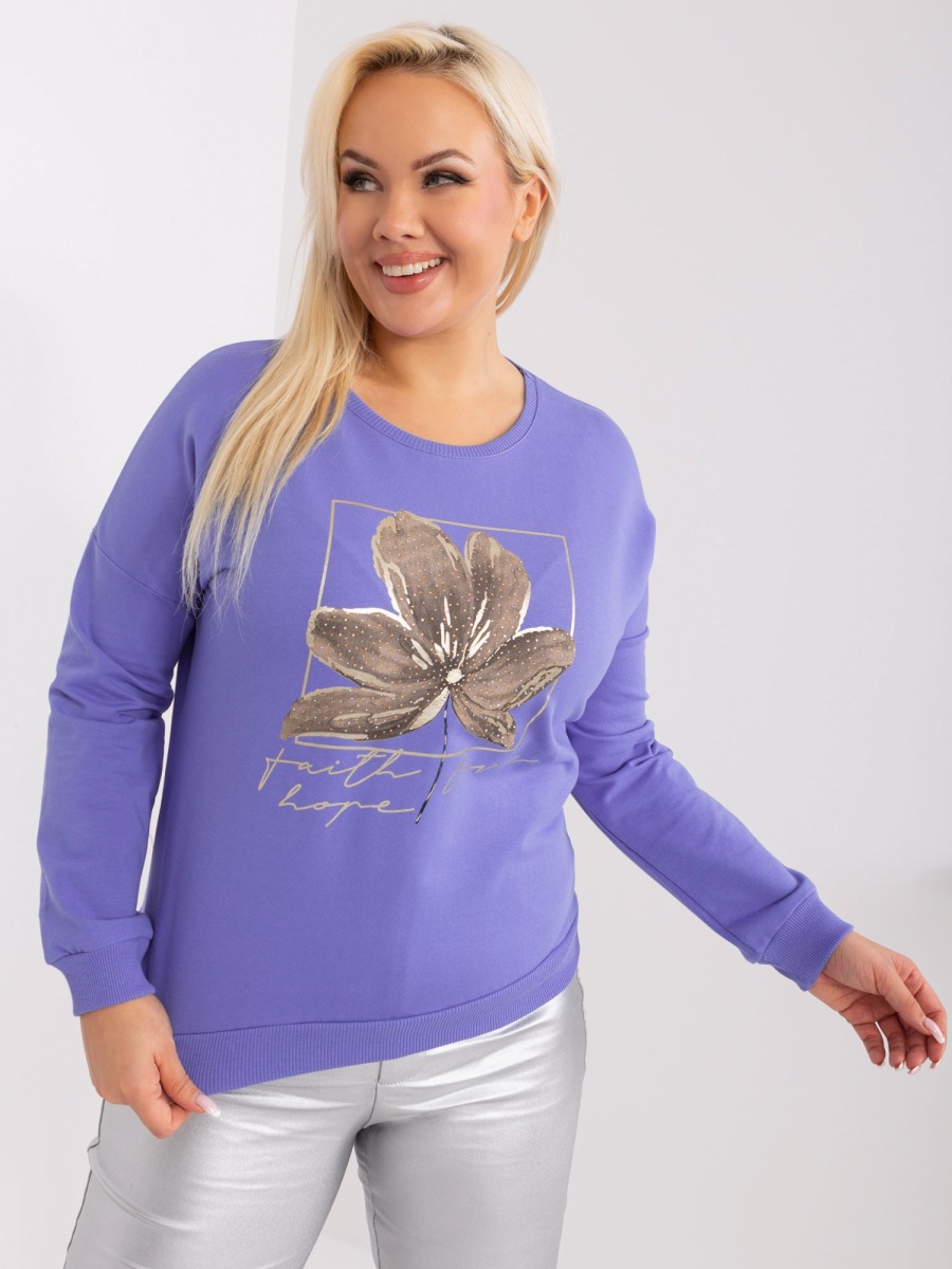 Dámská halenka s potiskem plus size SILAS fialová 