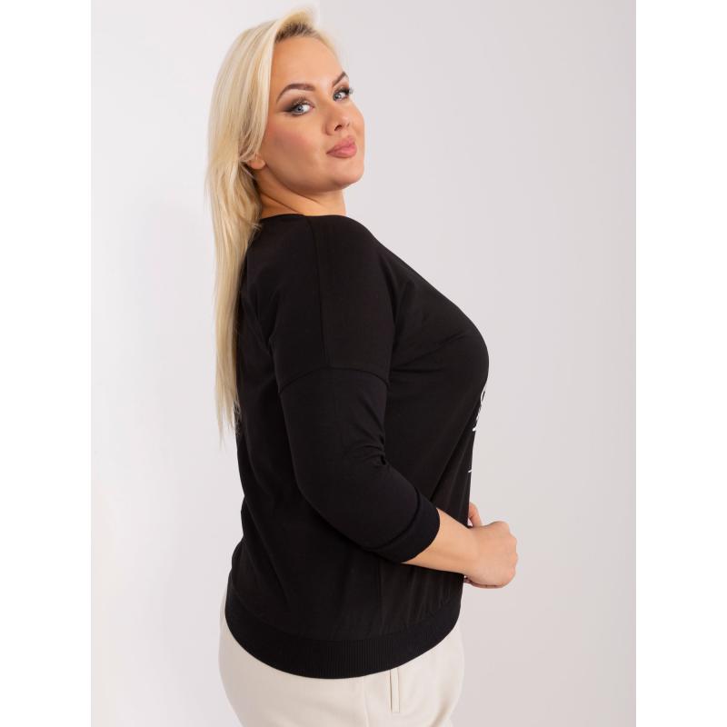 Dámská halenka s 3/4 rukávy plus size SILAS černá  