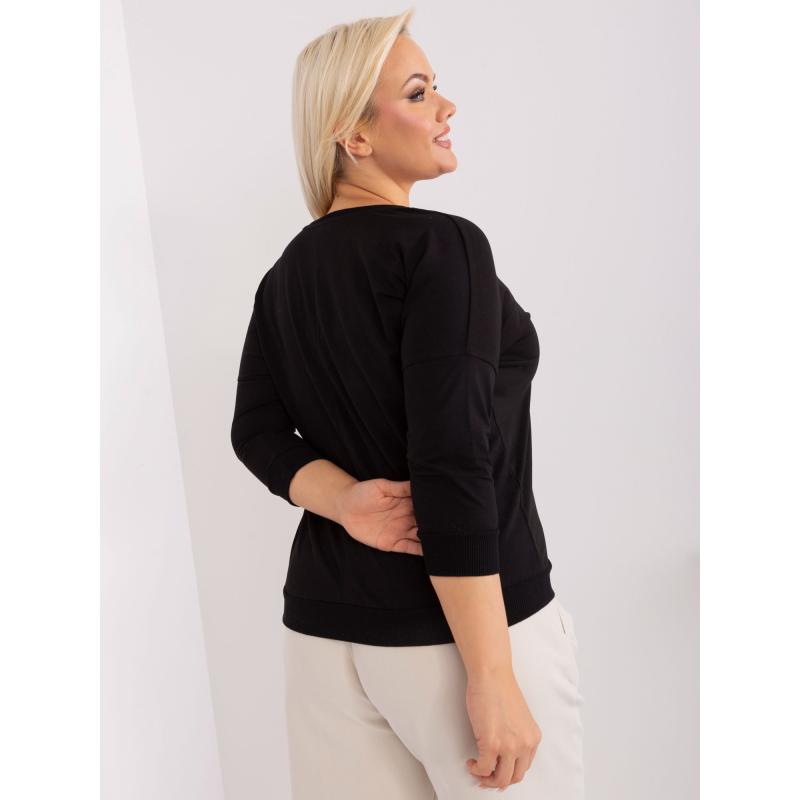 Dámská halenka s 3/4 rukávy plus size SILAS černá  