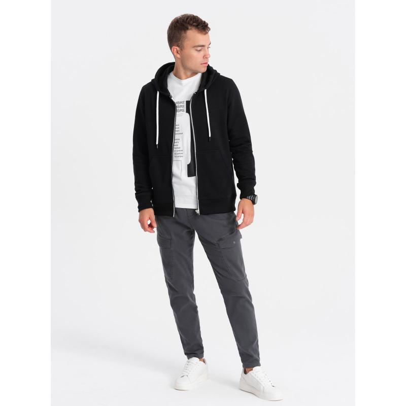 Pánska mikina na zips BASIC čierna