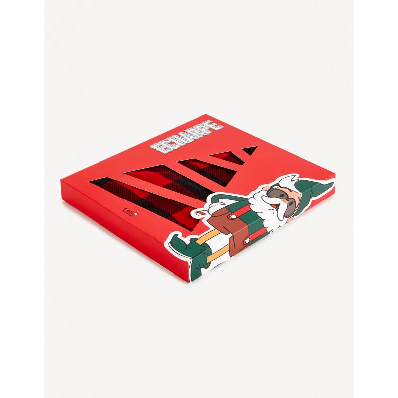 Kostkovaná šálá v dárkovém balení Červená