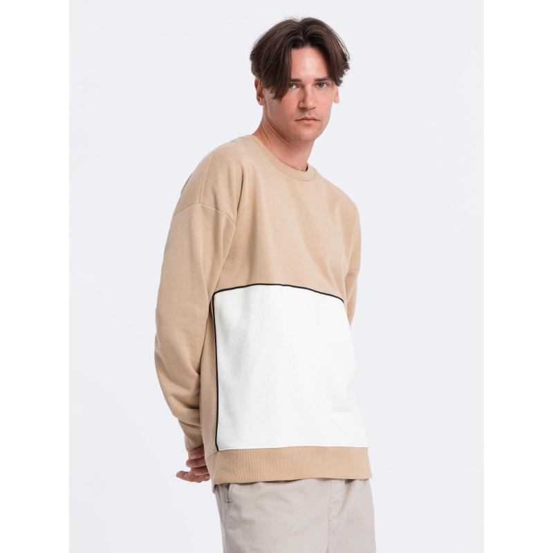 Férfi pulóver OVERSIZE bézs színben