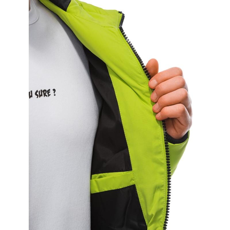 Férfi steppelt télikabát V9 EM-JAHP-0101 lime zöld