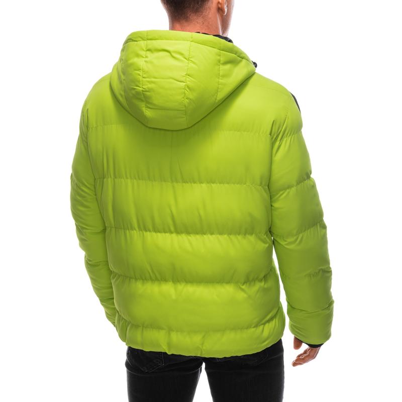 Férfi steppelt télikabát V9 EM-JAHP-0101 lime zöld